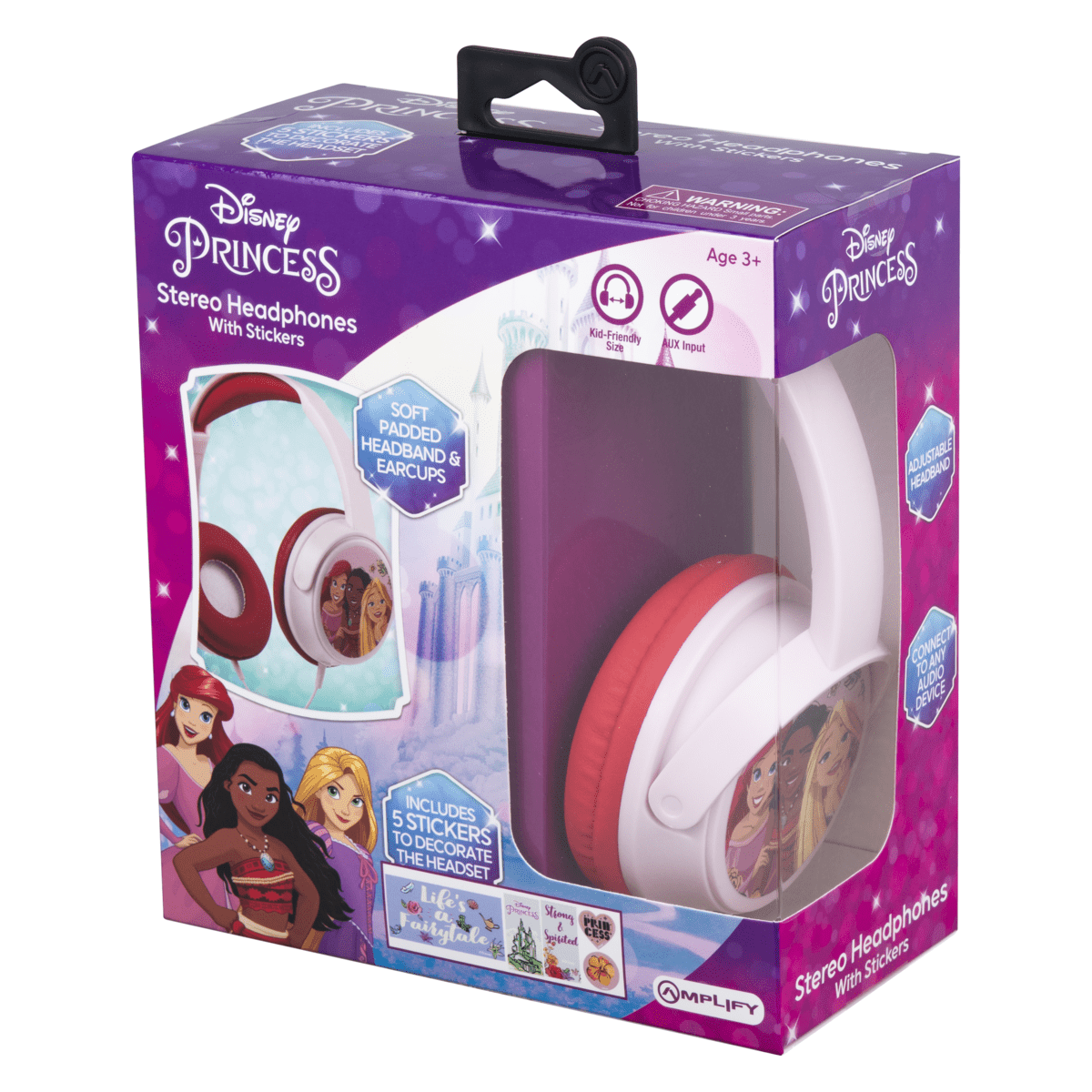 Amplify Aux Headphones with Stickers - Princess
