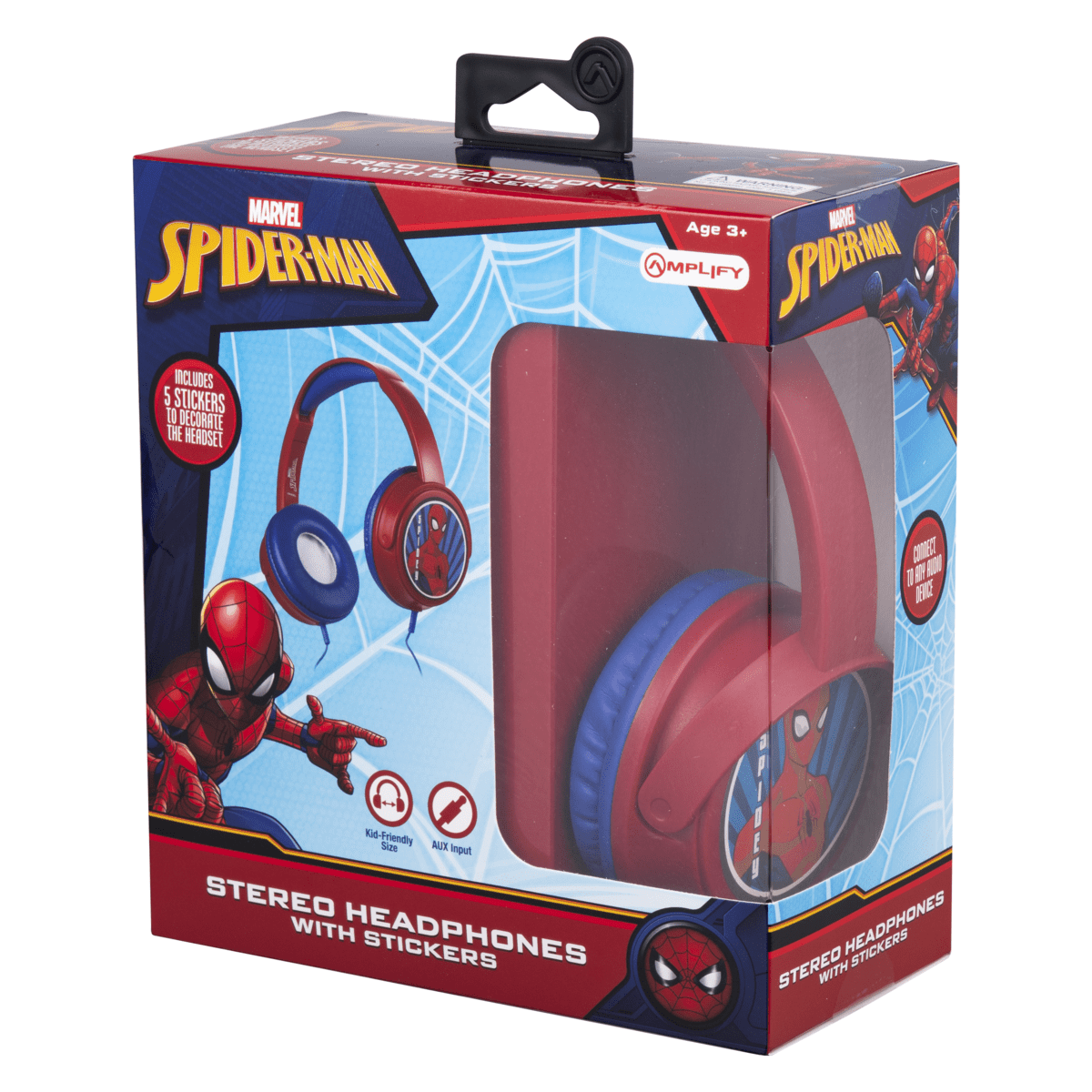 Amplify Aux Headphones with Stickers - Spiderman