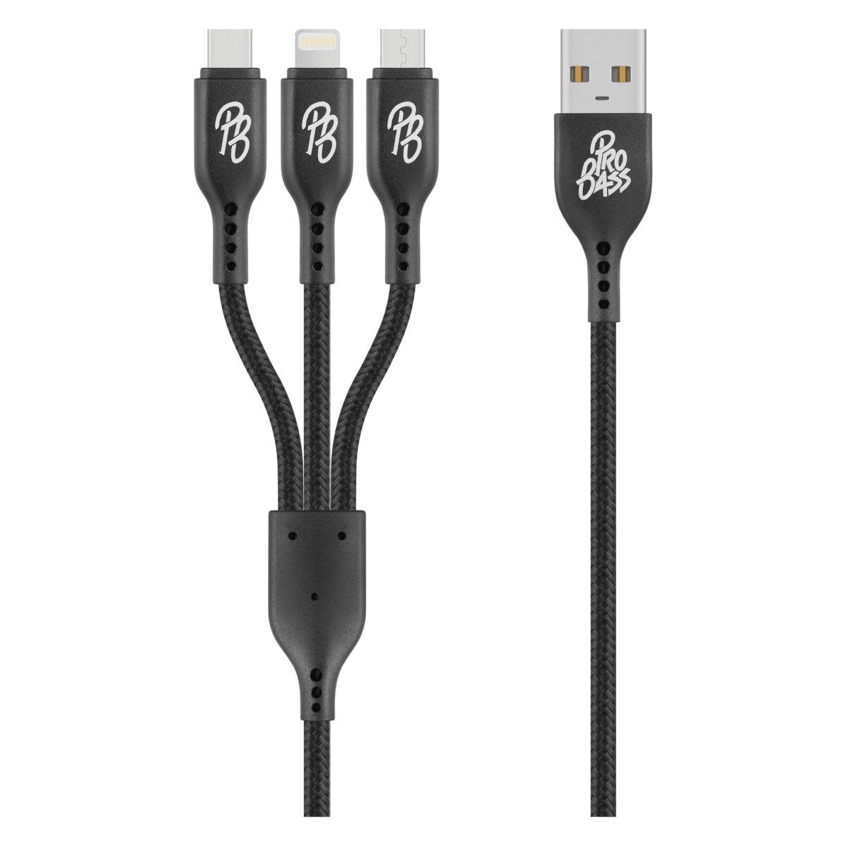 Pro Bass Braided 3-In-1 Charge Cable 