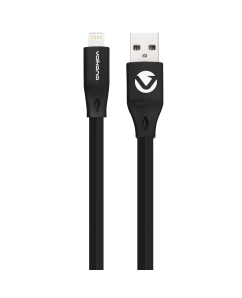 Volkano Slim Series Flat PVC Lightning Cable 1.2m - Black